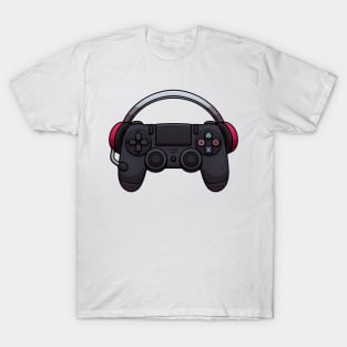 Video Game Controller With Headset T-Shirt